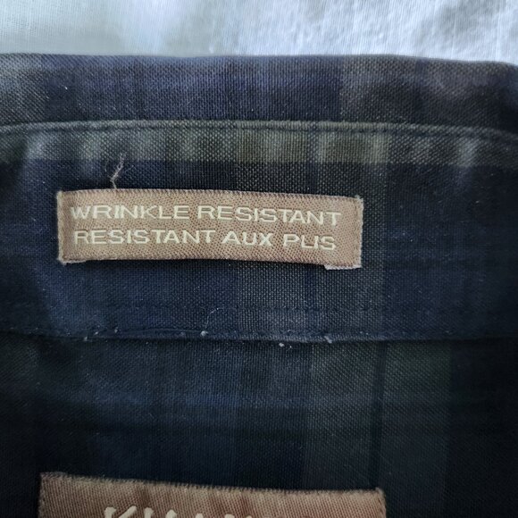 Khakis by Arrow Plaid Shirt Men's Large XL Long Sleeve Button Up Blue & Green - Picture 4 of 5